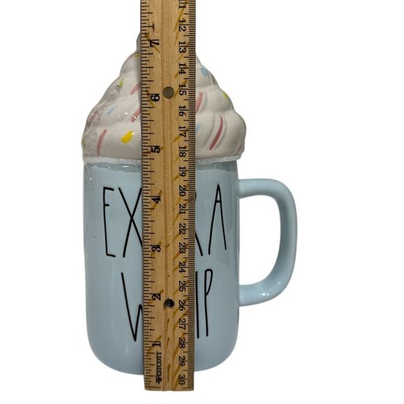 Rae Dunn Blue Mug with Whipped Cream Design NWT - Picture 2 of 4